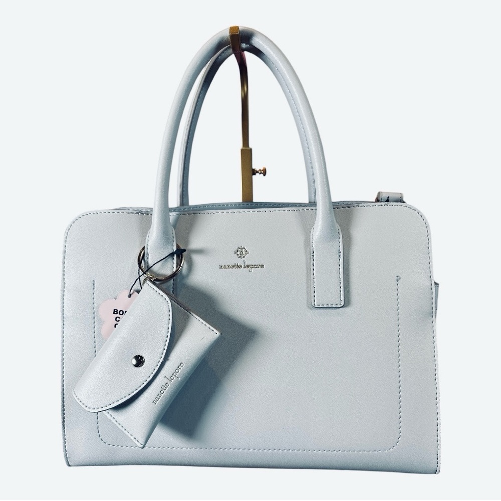 Nanette Lepore Gray and Gold Satchel with Structured Design